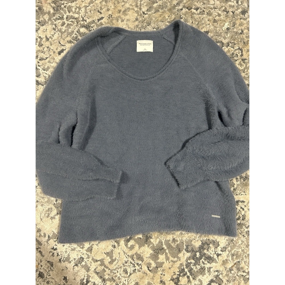Abercrombie‎ Fitch Sweater Soft A&F Collection Blue Womens XL Oversize Preppy